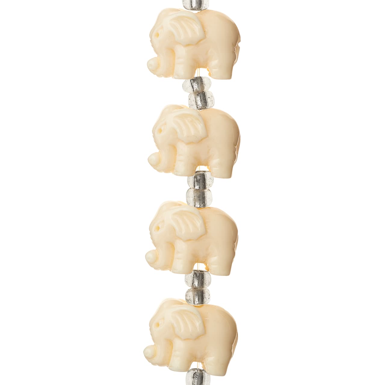White Reconstituted Stone Elephant Beads, 15mm by Bead Landing&#x2122;
